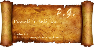 Pozsár Gábor névjegykártya